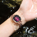 Swiss Brand Waterproof Ladies Watch Ultra Thin Solid Heart Steel Band Small Square Watch TikTok Live AliExpress Bestseller