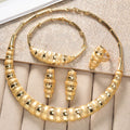 Dubai 18k Gold Plated Pendant Earrings Bangle Ring Jewelry Long Wall Pattern Set India Africa Bride Jewelry