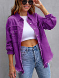 Women's Long Sleeve Loose Shirt + Jacket 2026 | Trendy Jacket - Violet