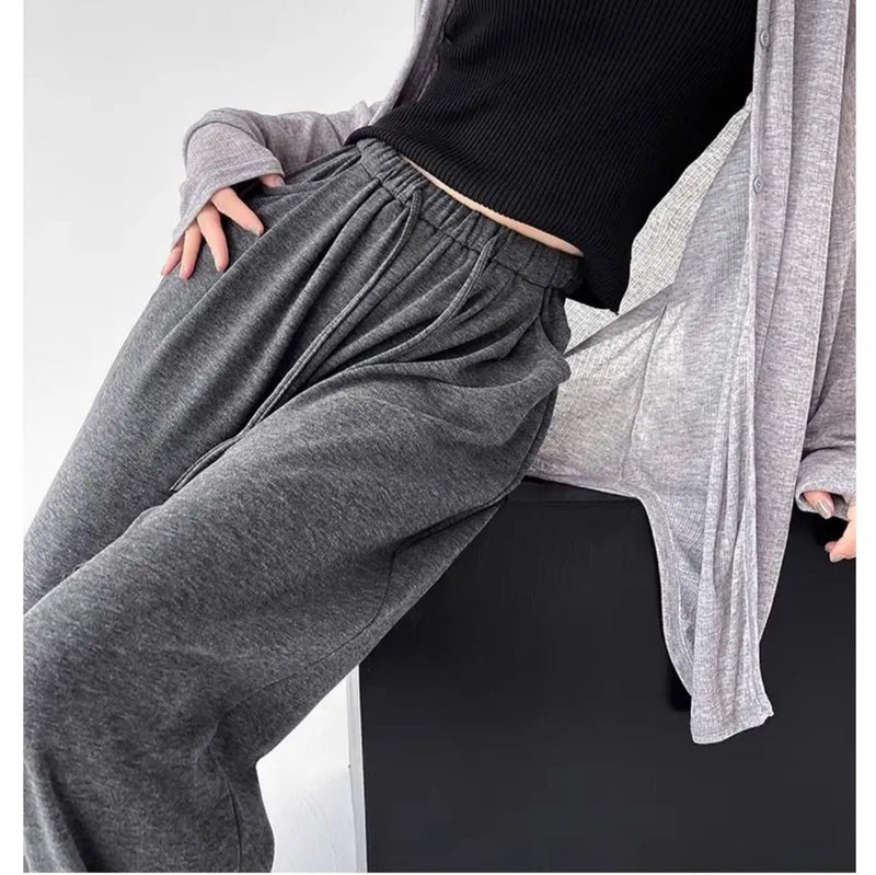 Spring-Summer Korean Fashion Lined Drapey Pants