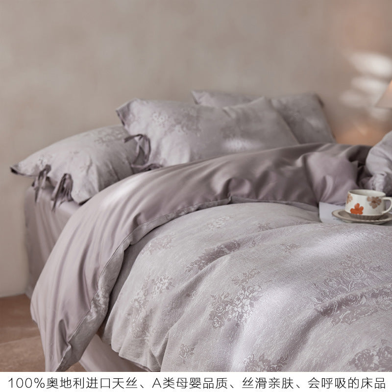 Avery Navy Blue Yarn-Dyed Cotton 4-Piece Bedding Set - view 4