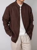 Nengmeng Neo-Chinese Stand Collar Linen Shirt