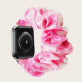 For apple iwatch Tie-Dye Rainbow Satin Large Cord Hair Tie Watch Band Stretch Apple Band Wholesale Custom