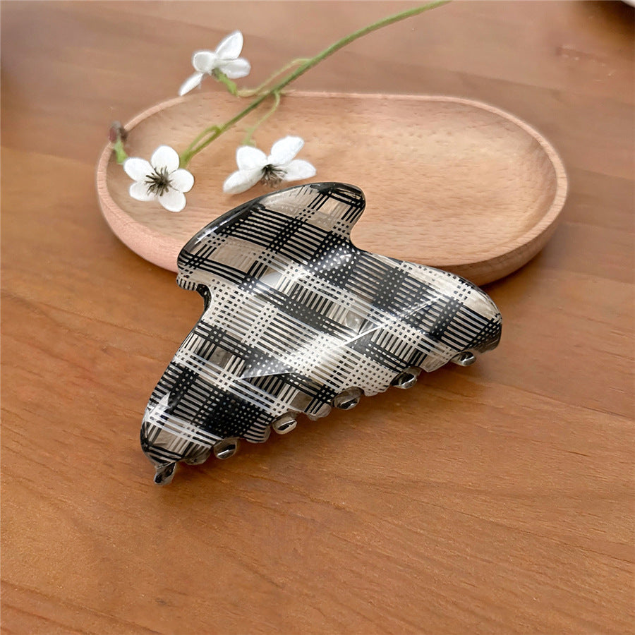 Classic Plaid Acrylic Hair Claw Clip - view 8
