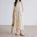 V-Neck Sleeveless Embroidered Camisole Long Dress, Princess Style