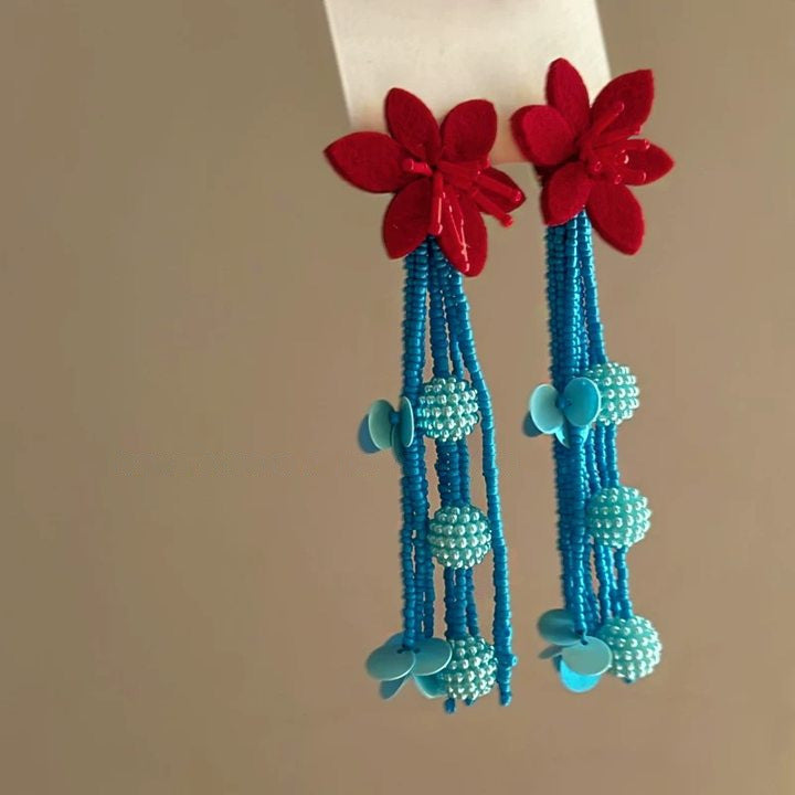 Colorful Flower Stud Earrings - view 7