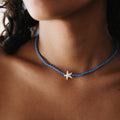 EU/US Import Couples Wave Longines Beige Fashionable Choker Hand Beaded Clavicle Chain Niche Personality Starfish Pendant