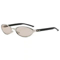 Metal Frame Sunglasses Spring Temple Old Money Style Sunglasses New Overseas Fashionable Oval Round Frame Light Color Sunglasses