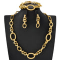 Overseas Fashionable Commute Simple Style Geometric Jewelry Set Western Personality Versatile Premium Bracelet Necklace Earrings Set
