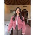 Women's Fall Casual Fashion Patchwork Jacket 2026 | Trendy Jacket - Lotus Pink