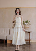 Women's Bohemian Ethnic Lace Fringe Skirt + Camisole 2-Piece Set 2026 - White Camisole + Skirt