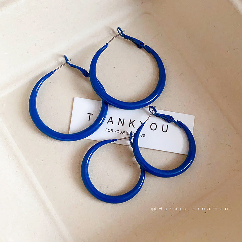 Klein Blue Oversized Hoop Earrings - view 4