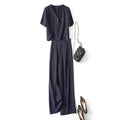 Summer Old Money Refined Short Sleeve Wide Leg Pants + Top 2-Piece Set