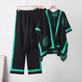 Fall-Winter Casual Elegant Knit Wool Wide Leg Pants + Sweater + Shawl + Cape 3-Piece Set