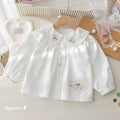 Girls' Heart Embroidery Peplum Shirt