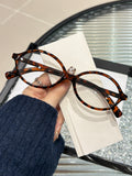 2 Pair Oval Round Blue-Light Glasses Women Overseas Bare Face Slender Wear Jewelry Glasses Frame Prop Face-Slimming Plano