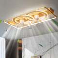 New living room lamp rectangular LED ceiling lamp with fan Nordic brightened intelligent voice control living room main lamp