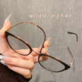Beesfen 25021J Ultra-Light Titanium Retro Cat-Eye Glasses Bare Face Women Face-Slimming Cold Tea Glasses Wholesale Cinnabar Sun