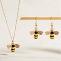 Cross-Border Hit Western Fashionable Accessory Design Detail Cute Bee Pendant Choker Earrings Necklace Set Wholesale