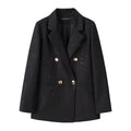Women's Fall Korean School Loose Blazer + Top 2026 | Casual Blouse - Houndstooth Pants