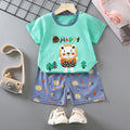 Women's Summer Cotton Short Sleeve Set 2026 | 2 Piece Outfit Set - Orange