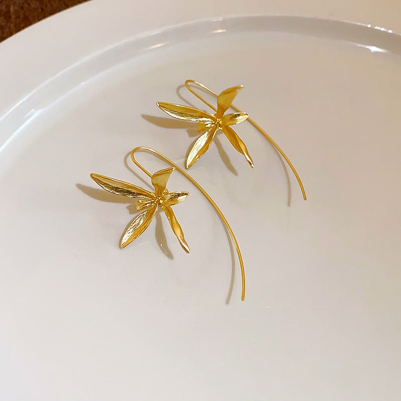 Chinese-Style Iris Flower Hook Earrings - view 6