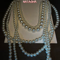 Z Home Retro Artsy Heavy-Duty Multi-Layer Round Bead Necklace vintage Acrylic Pearl 4th Stripe Necklace Solo Wear Layered