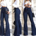 Tie-Front High Waist Flared Wide Leg Pants + Pants