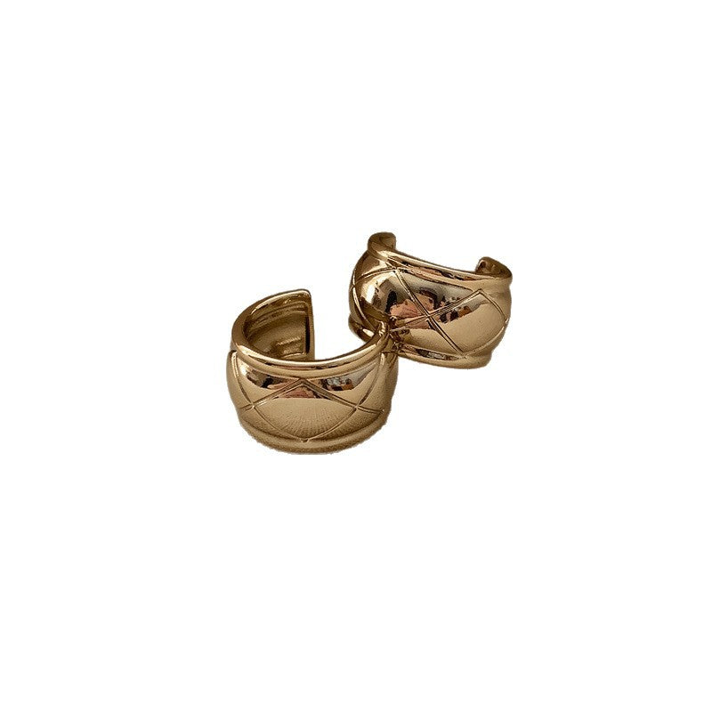 Korean Textured Round Stud Earrings - view 5