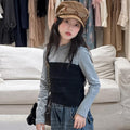 Girls' Back Button Wide-Leg Jeans