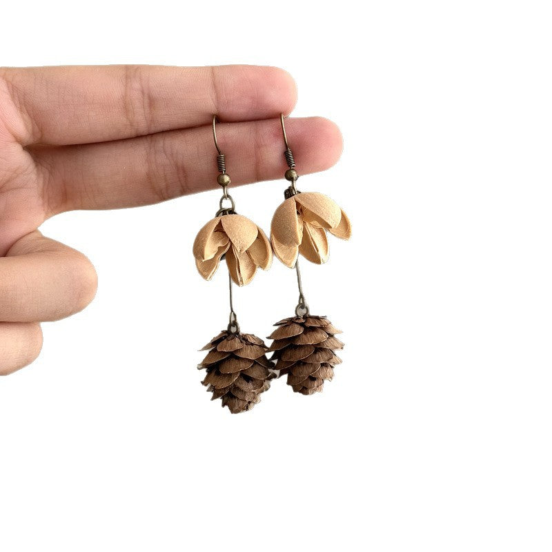 Vintage Fruit Bead Tassel Statement Earrings - view 5