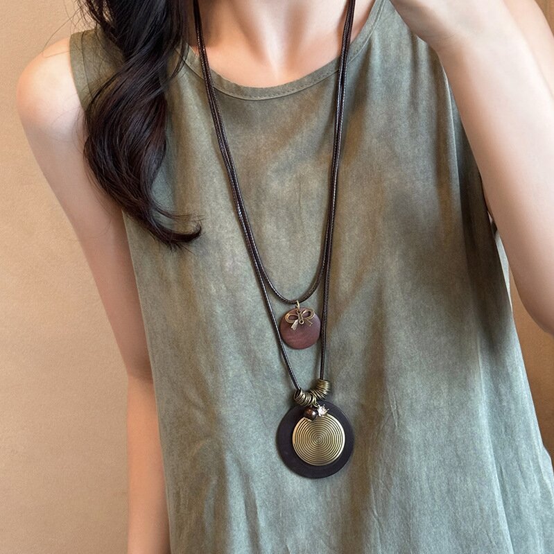 Chinese-Style Zen Wooden Bead Necklace - view 8