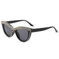 Cat-Eye Rhinestone Sunglasses New Fashionable Party Glasses Tweed Style Personality Pose-Worthy Women Sunglasses Premium