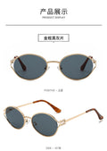 Sunglasses Premium Fashionable UV-Proof Overseas Export Sunglasses Western Cat-Eye Personality Light Color Sunglasses