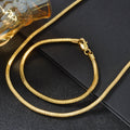 Overseas Middle East Dubai Plated 18K Gold Snake Chain Hip-Hop Breeze Jewelry Set Necklace Bracelet Set 2-Piece Set