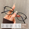 Beesfen M6212Y Ultra-Light Titanium Frame Retro Cat-Eye Glasses Frame Bare Face Cold Tea Small-Frame Book Nerd Glasses Wholesale