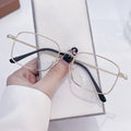 Si Pattern Gold Silk Glasses Men Face-Slimming Metal Fine Frame Photochromic Plano ins Stylish Prescription Glasses Frame