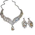 Western Imperial Breeze Rhinestone Geometric Teardrop Necklace Set Fashionable Personality Clavicle Chain Light Luxury Premium Necklace Women