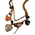 Vintage Accessory Premium vintage Heart Key Pendant Necklace Sweet Statement Rhinestone Personality Necklace