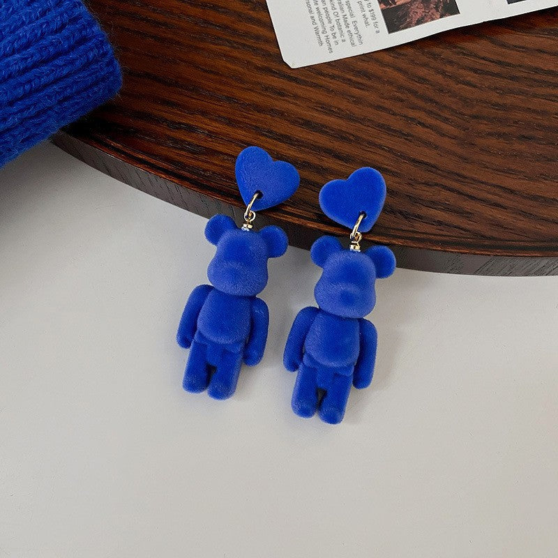 Klein Blue Flower Heart Geometric Earrings - view 10