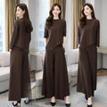 Fall Casual Elegant Wide Leg Pants + Skirt Pants 2-Piece Set