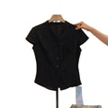 Summer Fashion Slimming Sleeveless V-Neck Waist-Tie Shirt