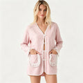 Casual Fashion Long Sleeve Patchwork Fringe Cardigan + Shorts Set