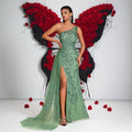 Women's One-Shoulder Off-Shoulder Tulle Premium Evening Gown Banquet
