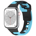 New Fits Apple watch1-8 Third Gen Sports Style Silicone Color Block Two-Tone Apple Band