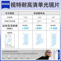 Germany Zeiss Company Lens Vision Special Scratch Anti-Blue Ultra Thin Non Spherical HD Resin Prescription Glasses Lens Cinnabar Sun With Glasses