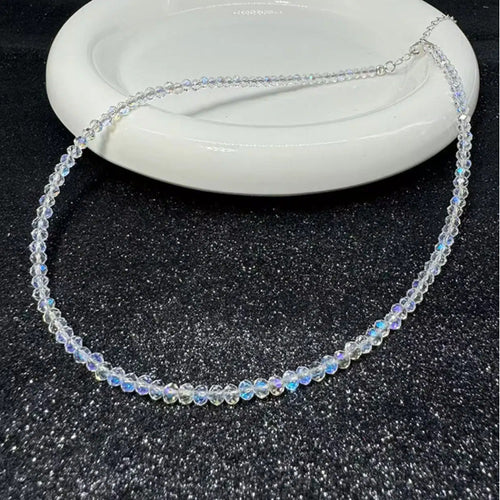 Cross-Border Hit Simple Fashionable Choker Western Trendy Dispatch Light Crystal Clavicle Chain Light Luxury Elegant Necklace Wholesale