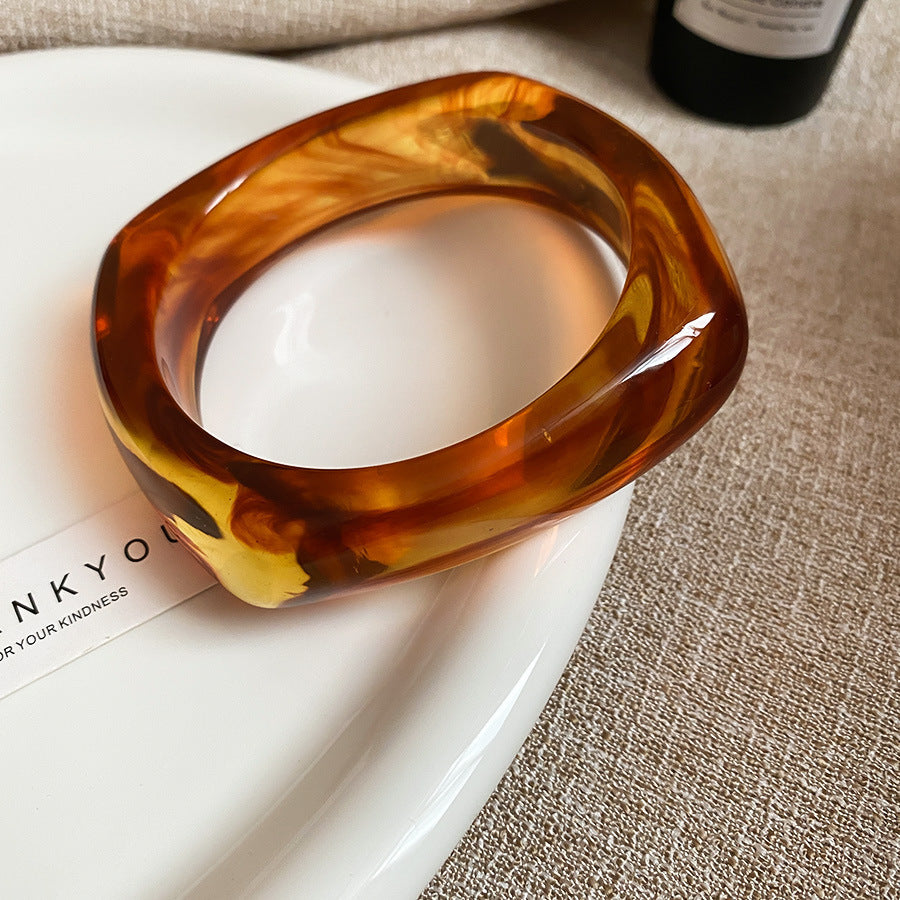 Dopamine Color-Blend Geometric Resin Bangle - view 10