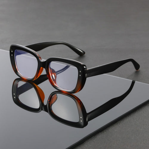 Stud Small-Frame Plano Glasses Anti-Blue Influencer Street Snap Style of Overseas 26 New Personality Trendy Frame Glasses