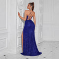 Women's Strapless Spaghetti Strap Sequin Slim Fit Classic Premium Socialite E...
